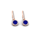 Load image into Gallery viewer, 1-carat-diamond-cute-dangle-halo-round-sapphire-earrings-in-rose-gold-FDEAR11235ROGSABL-1.00-CT-NL-RG.jpg