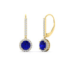 Load image into Gallery viewer, 1-carat-diamond-cute-dangle-halo-round-sapphire-earrings-in-yellow-gold-FDEAR11235ROGSABL-1.00-CT-NL-YG.jpg
