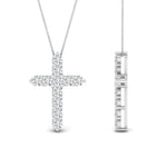 Load image into Gallery viewer, 1-carat-diamond-simple-cross-pendant-in-FDPD10825-1.00CT-NL-WG