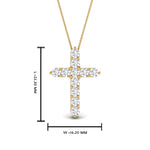 Load image into Gallery viewer, 1+Carat+Diamond+Simple+Cross+Pendant+with+Lab+Diamond+In+14K+Yellow+Gold-FDPD10825-1.00+CT-1+1
