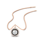 Load image into Gallery viewer, 1-carat-double-halo-black-diamond-round-pendant-necklace-in-rose-gold-FDPD1190ROGBLACK-NL-1CT-RG-T.jpg?v=1768457619