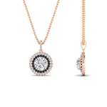 Load image into Gallery viewer, 1-carat-double-halo-black-diamond-round-pendant-necklace-in-rose-gold-FDPD1190ROGBLACKANGLE2-NL-1CT-RG-T.jpg?v=1768457619