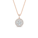 Load image into Gallery viewer, 1-carat-double-halo-diamond-round-pendant-necklace-in-rose-gold-FDPD1190ROANGLE1-NL-1CT-RG-T.jpg?v=1768457619