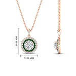 Load image into Gallery viewer, 1-carat-double-halo-emerald-round-pendant-necklace-in-rose-gold-FDPD1190ROGEMGRANGLE2-NL-1CT-RG-T_1080x1080-hw.jpg?v=1768457619