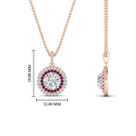 Load image into Gallery viewer, 1-carat-double-halo-pink-sapphire-round-pendant-necklace-in-rose-gold-FDPD1190ROGSADRPIANGLE2-NL-1CT-RG-T_1080x1080-hw.jpg?v=1768457619