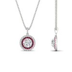 Load image into Gallery viewer, 1-carat-double-halo-pink-sapphire-round-pendant-necklace-in-white-gold-FDPD1190ROGSADRPIANGLE2-NL-1CT-WG-T.jpg?v=1768457619