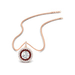Load image into Gallery viewer, 1-carat-double-halo-ruby-round-pendant-necklace-in-rose-gold-FDPD1190ROGRUDR-NL-1CT-RG-T.jpg?v=1768457619