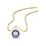 Load image into Gallery viewer, 1-carat-double-halo-sapphire-round-pendant-necklace-in-yellow-gold-FDPD1190ROGSABL-NL-1CT-YG-T.jpg?v=1765435909