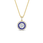 Load image into Gallery viewer, 1-carat-double-halo-sapphire-round-pendant-necklace-in-yellow-gold-FDPD1190ROGSABLANGLE1-NL-1CT-YG-T.jpg?v=1765435909