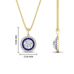 Load image into Gallery viewer, 1-carat-double-halo-sapphire-round-pendant-necklace-in-yellow-gold-FDPD1190ROGSABLANGLE2-NL-1CT-YG-T_1080x1080-hw.jpg?v=1765435909