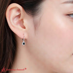 Load image into Gallery viewer, 1-carat-emerald-cut-black-diamond-drop-halo-diamond-earrings-in-14k-white-gold-fdear11235em-new