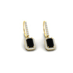 Load image into Gallery viewer, 1-carat-emerald-cut-black-diamond-drop-halo-diamond-earrings-in-yellow-gold-FD-EAR11235EMGBLACKANGLE1-1.00CT-NL-YG.jpg