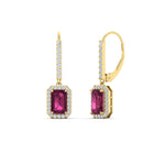 Load image into Gallery viewer, 1-carat-emerald-cut-pink-sapphire-drop-halo-diamond-earrings-in-yellow-gold-FD-EAR11235EMGSADRPIANGLE1-1.00CT-NL-YG.jpg