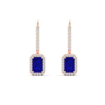 Load image into Gallery viewer, 1-carat-emerald-cut-sapphire-drop-halo-diamond-earrings-in-rose-gold-FD-EAR11235EMGSABLANGLE1-1.00CT-NL-RG.jpg