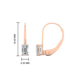 Load image into Gallery viewer, 1-carat-emerald-diamond-lever-back-solitaire-earrings-in-rose-gold-FD-EAR9225EM-1.00 CT-NL-RG