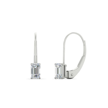 1-carat-emerald-diamond-lever-back-solitaire-earrings-in-white-gold-FD-EAR9225EM-1.00 CT-NL-WG