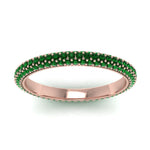 Load image into Gallery viewer, 1-carat-emerald-micro-pave-eternity-band-in-rose-gold-FD-EWB9202GEMGR-NL-RG-GS