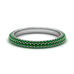 Load image into Gallery viewer, 1-carat-emerald-micro-pave-eternity-band-in-white-gold-FD-EWB9202GEMGR-NL-WG-GS