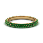 Load image into Gallery viewer, 1-carat-emerald-micro-pave-eternity-band-in-yellow-gold-FD-EWB9202GEMGR-NL-YG-GS