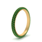 Load image into Gallery viewer, 1-carat-emerald-micro-pave-eternity-band-in-yellow-gold-FD-EWB9202GEMGR-NL-YG-GS