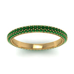 Load image into Gallery viewer, 1-carat-emerald-micro-pave-eternity-band-in-yellow-gold-FD-EWB9202GEMGR-NL-YG-GS