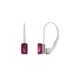 Load image into Gallery viewer, 1-carat-emerald-pink-sapphire-lever-back-solitaire-earrings-in-white-gold-FD-EAR9225EMGSADRPI-1.00 CT-NL-WG