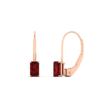 Load image into Gallery viewer, 1-carat-emerald-ruby-lever-back-solitaire-earrings-in-rose-gold-FD-EAR9225EMGRUDR-1.00 CT-NL-RG