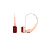 Load image into Gallery viewer, 1-carat-emerald-ruby-lever-back-solitaire-earrings-in-rose-gold-FD-EAR9225EMGRUDR-1.00 CT-NL-RG