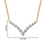 Load image into Gallery viewer, V+Shaped+Graduated+Diamond+Anniversary+Necklace+Gifts+In+14K+Yellow+Gold-Fancy1-FDNK8068-1.00+CT