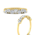 Load image into Gallery viewer, 1-carat-heart-shape-diamond-wedding-band-in-yellow-gold-FD9600HTBANGLE3-1.00_20CT-NL-YG