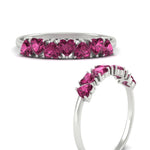 Load image into Gallery viewer, 1-carat-heart-shape-pink-sapphire-wedding-band-in-white-gold-FD9600HTBGSADRPIANGLE3-1.00_20CT-NL-WG