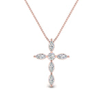 Load image into Gallery viewer, 1-carat-marquise-diamond-cross-pendant-in-rose-gold-FDPD10872ANGLE1-NL-RG