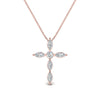 Load image into Gallery viewer, 1-carat-marquise-diamond-cross-pendant-in-rose-gold-FDPD10872ANGLE1-NL-RG