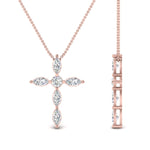 Load image into Gallery viewer, 1-carat-marquise-diamond-cross-pendant-in-rose-gold-FDPD10872ANGLE2-NL-RG