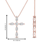 Load image into Gallery viewer, 1-carat-marquise-diamond-cross-pendant-in-rose-gold-FDPD10872ANGLE2-NL-RG_20HW