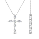 Load image into Gallery viewer, 1-carat-marquise-diamond-cross-pendant-in-white-gold-FDPD10872ANGLE2-NL-WG