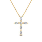Load image into Gallery viewer, 1-carat-marquise-diamond-cross-pendant-in-yellow-gold-FDPD10872ANGLE1-NL-YG