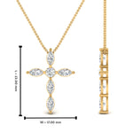 Load image into Gallery viewer, 1-carat-marquise-diamond-cross-pendant-in-yellow-gold-FDPD10872ANGLE2-NL-YG_20HW