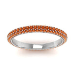 Load image into Gallery viewer, 1-carat-orange-sapphire-micro-pave-eternity-band-in-white-gold-FD-EWB9202GSAOR-NL-WG-GS