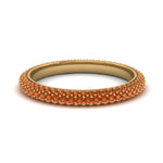 Load image into Gallery viewer, 1-carat-orange-sapphire-micro-pave-eternity-band-in-yellow-gold-FD-EWB9202GSAOR-NL-YG-GS