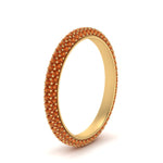 Load image into Gallery viewer, 1-carat-orange-sapphire-micro-pave-eternity-band-in-yellow-gold-FD-EWB9202GSAOR-NL-YG-GS