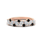 Load image into Gallery viewer, 1-carat-pear-and-round-black-diamond-half-eternity-wedding-band-in-rose-gold-FD9174BGBLACK-1.00CT-NL-RG