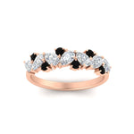 Load image into Gallery viewer, 1-carat-pear-and-round-black-diamond-half-eternity-wedding-band-in-rose-gold-FD9174BGBLACKANGLE5-1.00CT-NL-RG