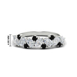 Load image into Gallery viewer, 1-carat-pear-and-round-black-diamond-half-eternity-wedding-band-in-white-gold-FD9174BGBLACK-1.00CT-NL-WG-HW