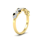 Load image into Gallery viewer, 1-carat-pear-and-round-black-diamond-half-eternity-wedding-band-in-yellow-gold-FD9174BGBLACKANGLE2-1.00CT-NL-YG