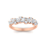 Load image into Gallery viewer, 1-carat-pear-and-round-diamond-half-eternity-wedding-band-in-rose-gold-FD9174BANGLE5-1.00CT-NL-RG
