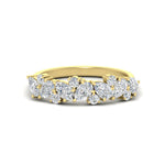 Load image into Gallery viewer, 1-carat-pear-and-round-diamond-half-eternity-wedding-band-in-yellow-gold-FD9174B-1.00CT-NL-YG