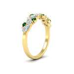 Load image into Gallery viewer, 1-carat-pear-and-round-emerald-half-eternity-wedding-band-in-yellow-gold-FD9174BGEMGRANGLE2-1.00CT-NL-YG