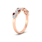Load image into Gallery viewer, 1-carat-pear-and-round-ruby-half-eternity-wedding-band-in-rose-gold-FD9174BGRUDRANGLE2-1.00CT-NL-RG