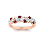 Load image into Gallery viewer, 1-carat-pear-and-round-ruby-half-eternity-wedding-band-in-rose-gold-FD9174BGRUDRANGLE5-1.00CT-NL-RG